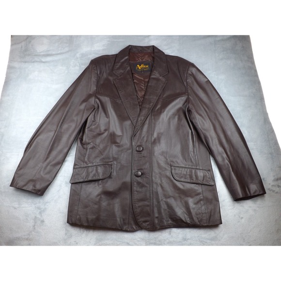 Adler Jackets & Blazers - Adler Leather Jacket Vintage‎ Men's Size 46 Dark Brown Lined